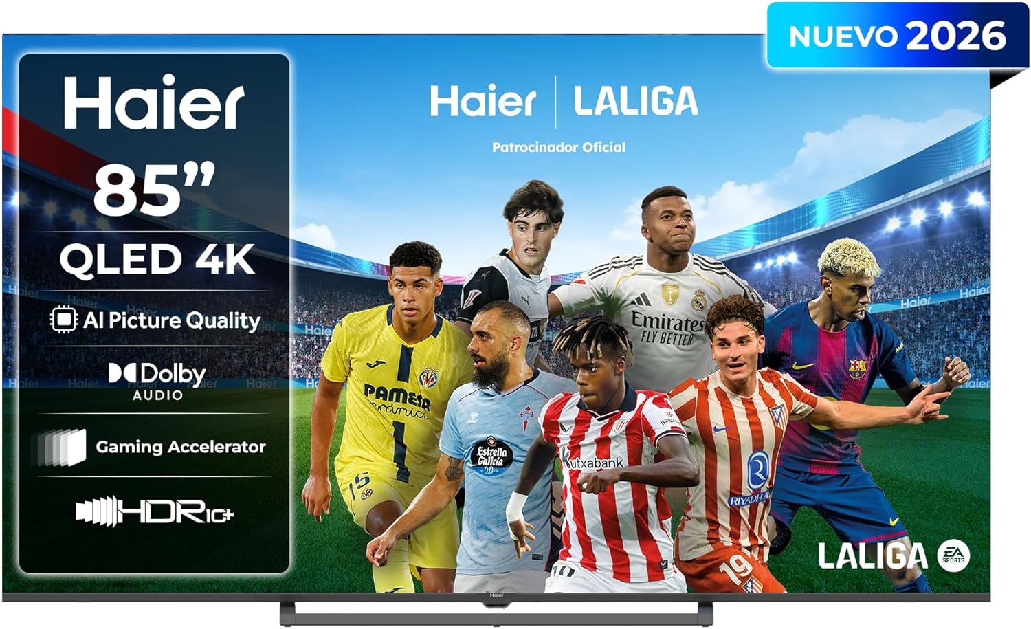 Haier S80 QLED 4K 85″ H85S80GUX, Smart TV con Google TV, Chromecast, Dolby Audio, HDR