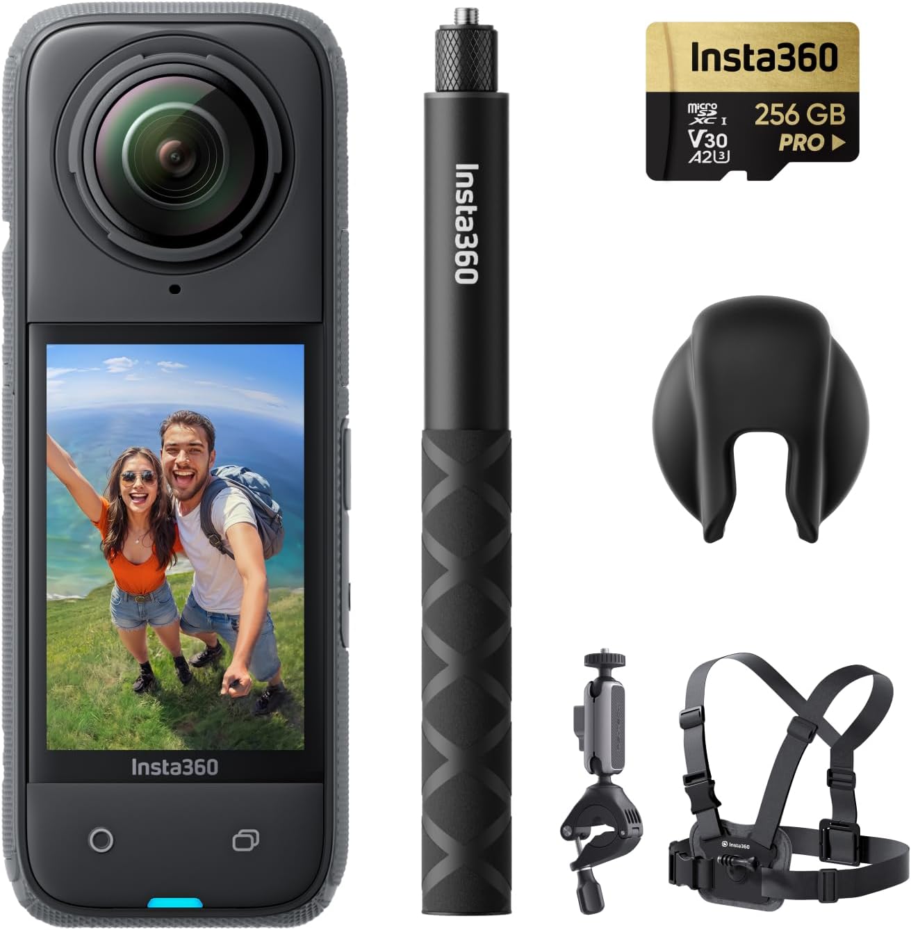 Insta360 X4 Pack Bici – Cámara de acción Impermeable 8K 360, Vídeo 4K Gran Angular, S