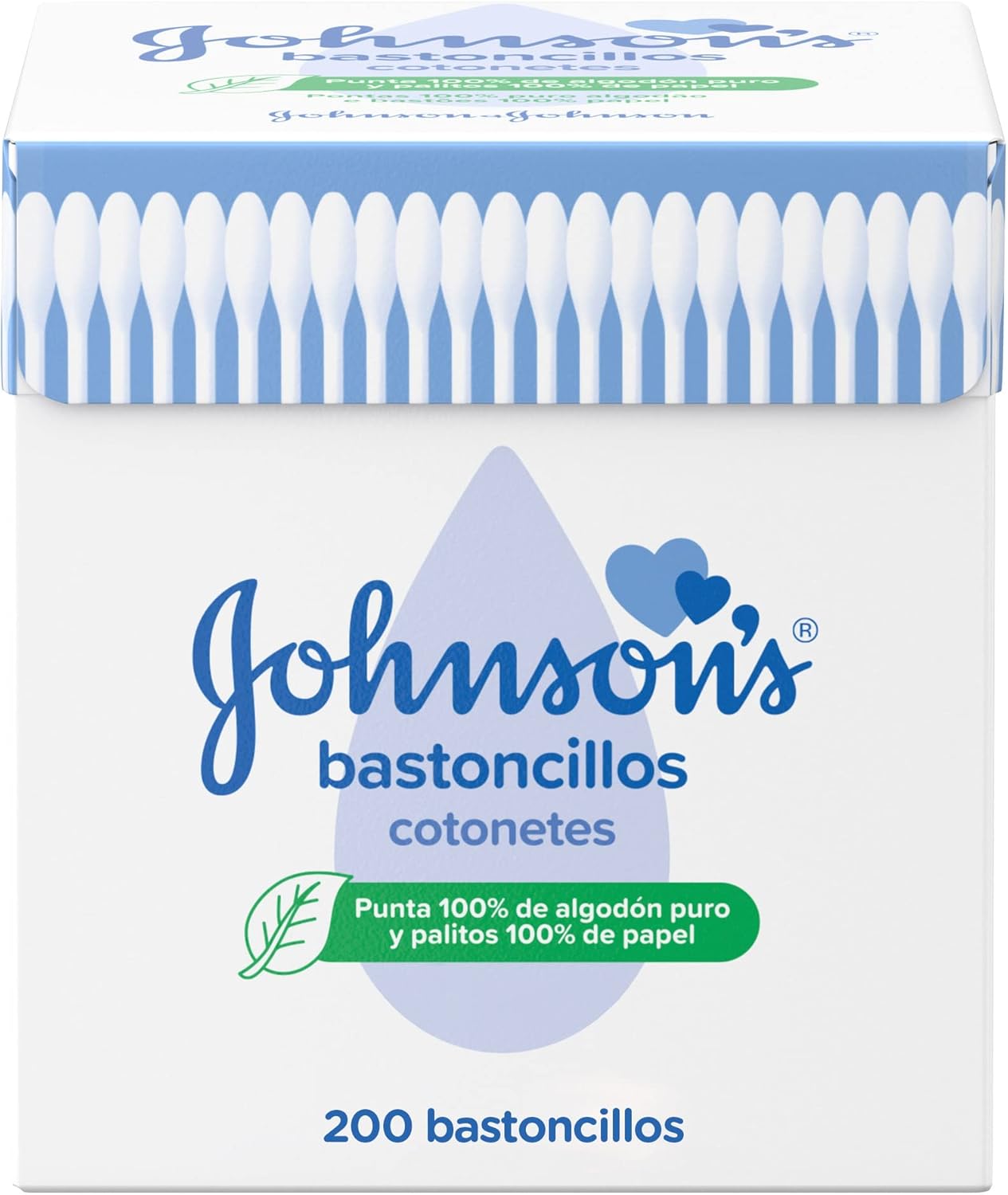 Johnson’s Baby bastoncillos para bebés, niños y adultos (1 caja x 200 unidades), bast