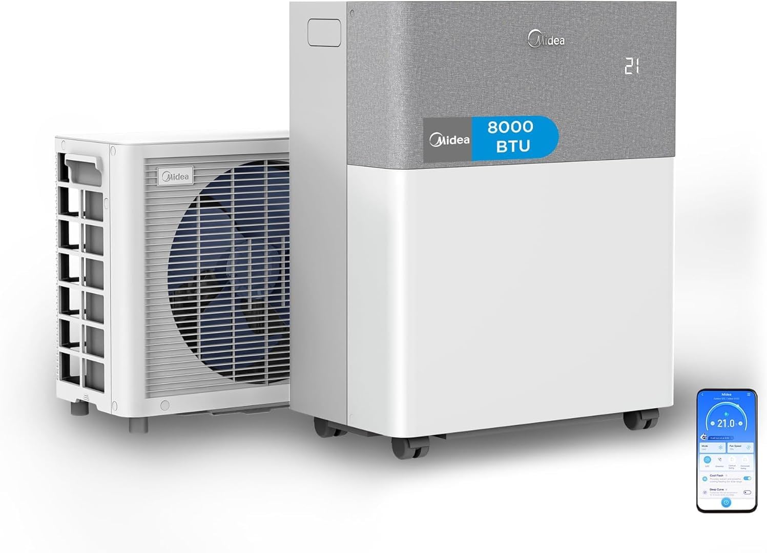 Midea Portasplit Aire Acondicionado Portatil 4 en 1 | 2000 frigorías / 8000 BTU | Spl