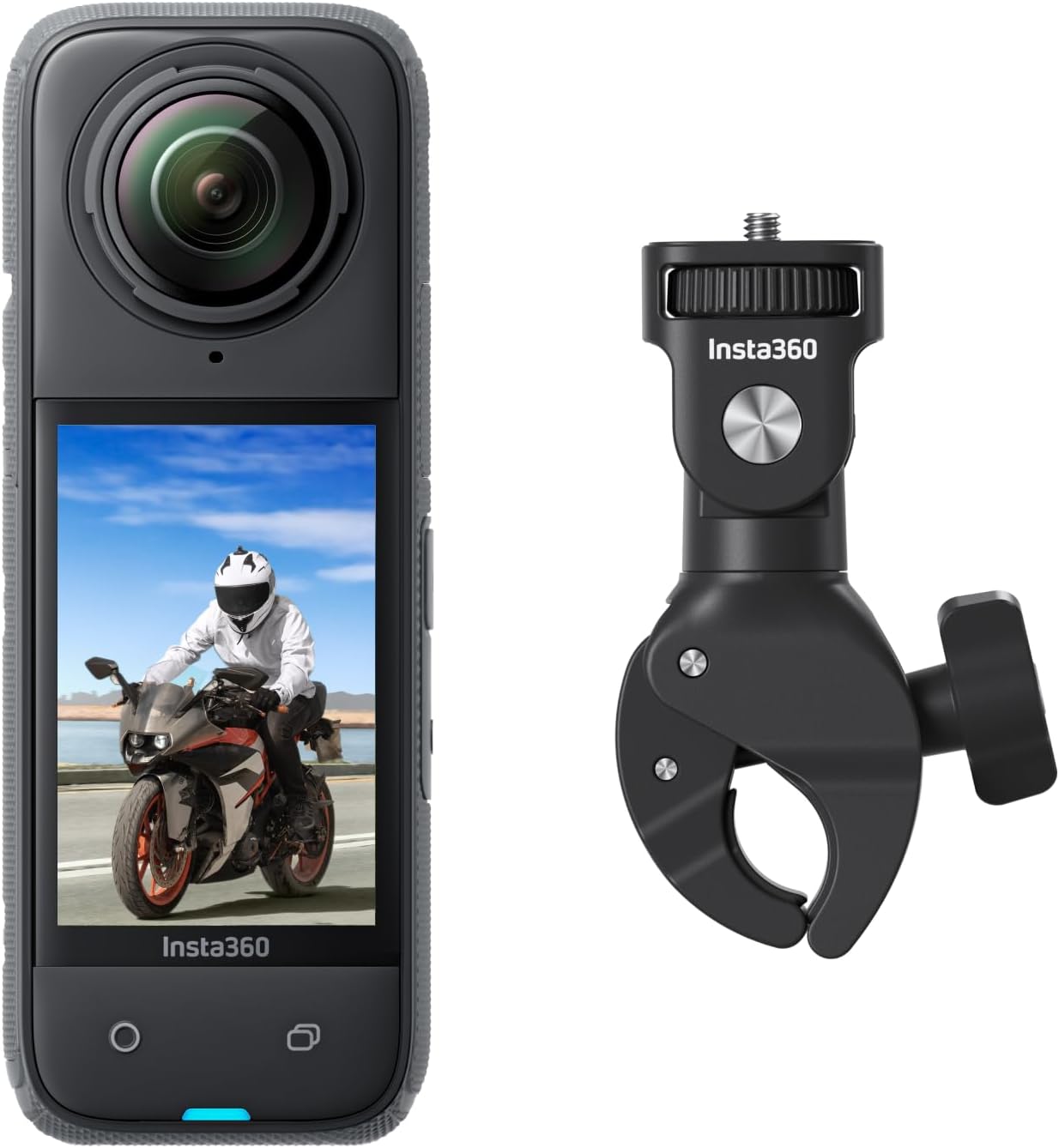 Insta360 X4 Paquete de Manillar Motero – Cámara de acción Impermeable 8K 360, Vídeo 4