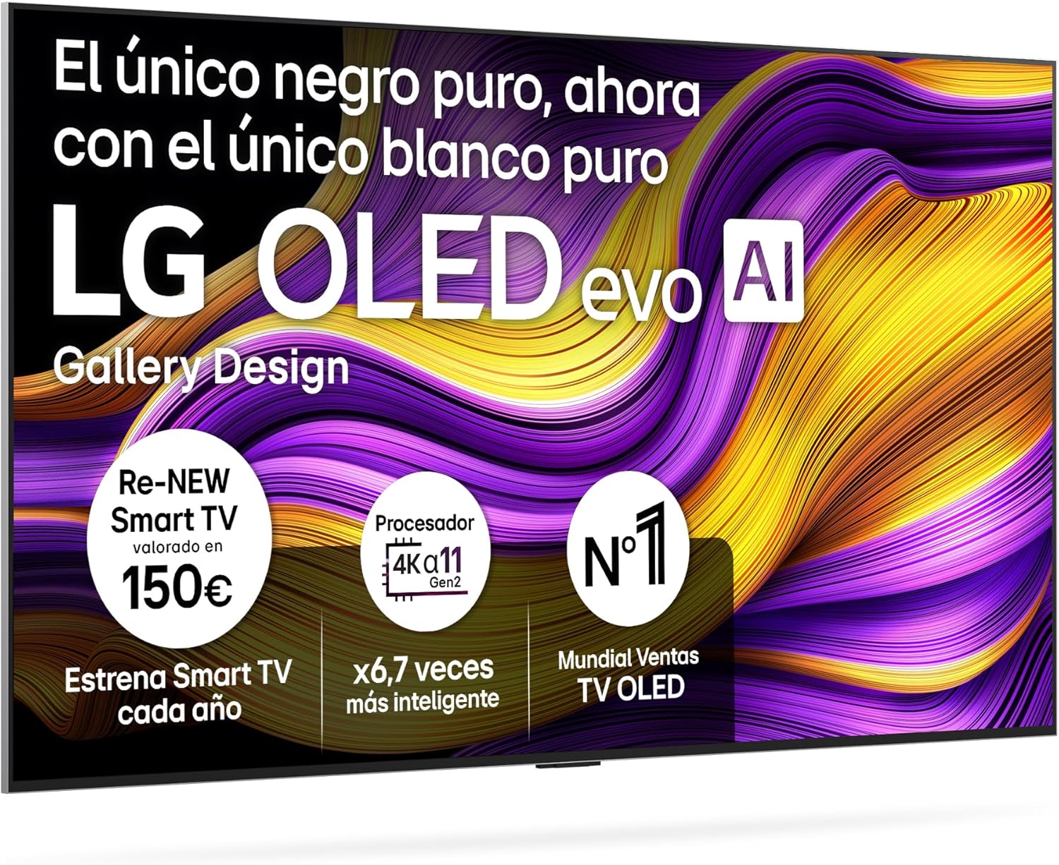 LG OLED65G54LW – TV 65″, OLED EVO 4K, Smart TV AI G5, WebOS 25, Super Upscaling, Dolb