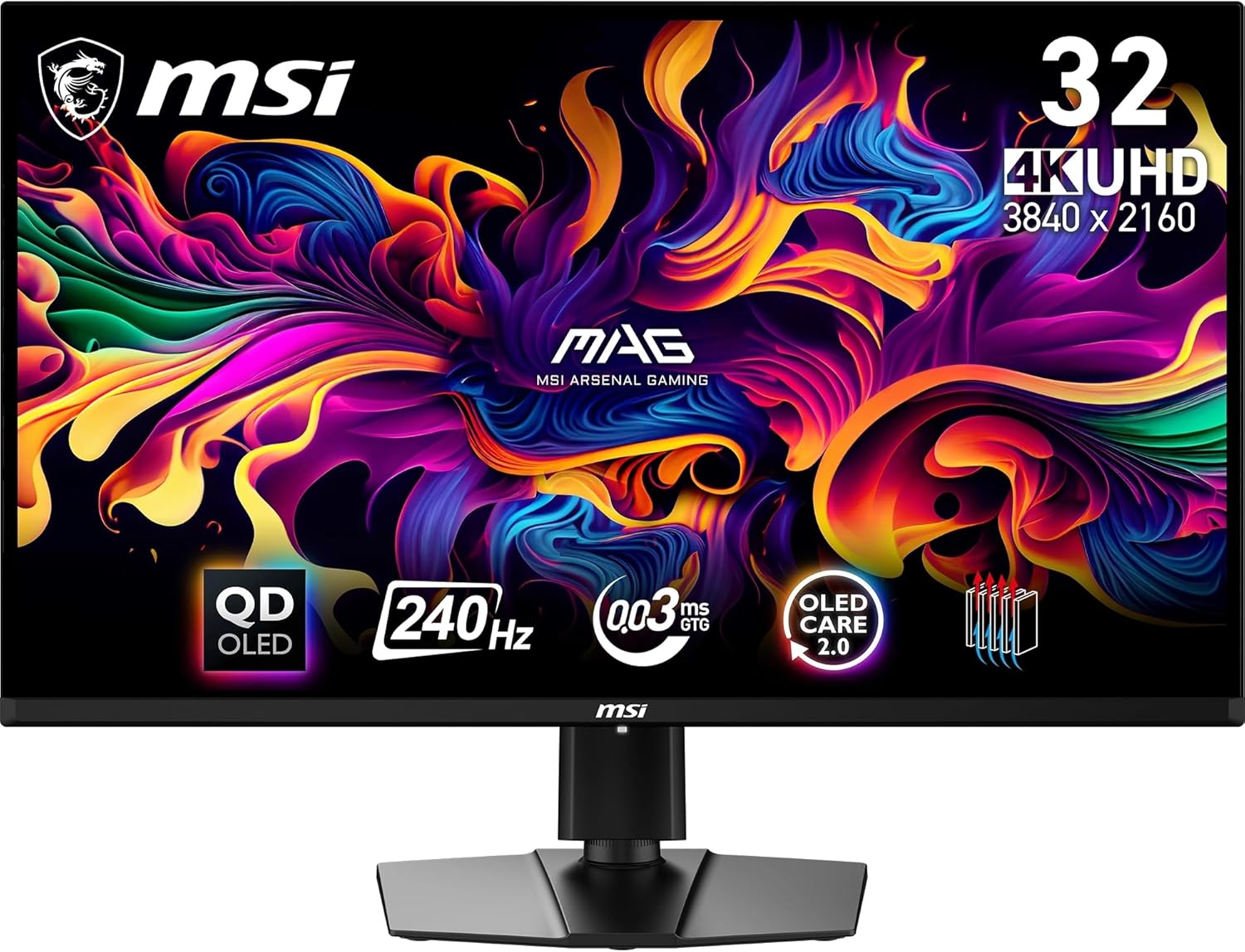 MSI mag 321UPX QD-OLED Monitor Gaming, 31,5″ 4K UHD, 3840 x 2160 Quantum Dot OLED Pan