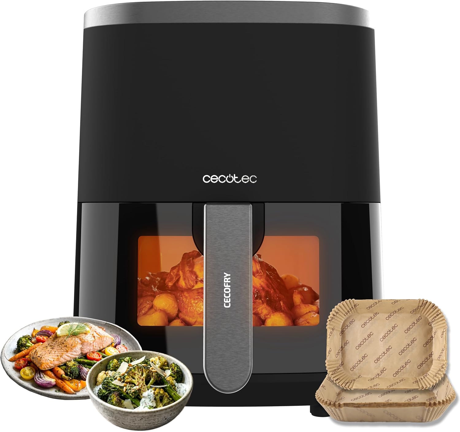 Cecotec Freidora de Aire de 4L con Ventana Cecofry Fantastik Window 4000 Hot. 1400 W,