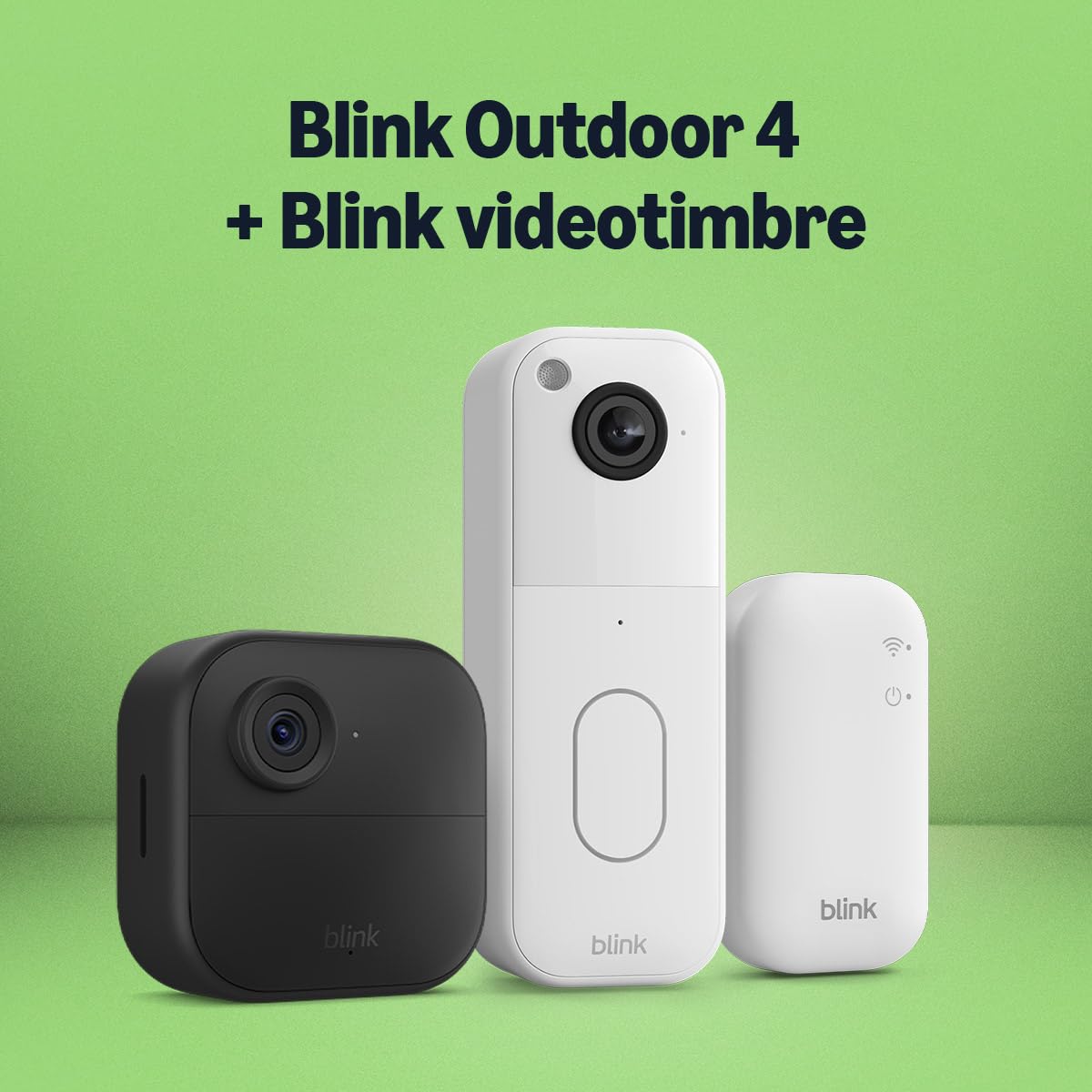 Cámara exterior 4 Blink con Videotimbre Blink, módulo de sincronización básico inclui