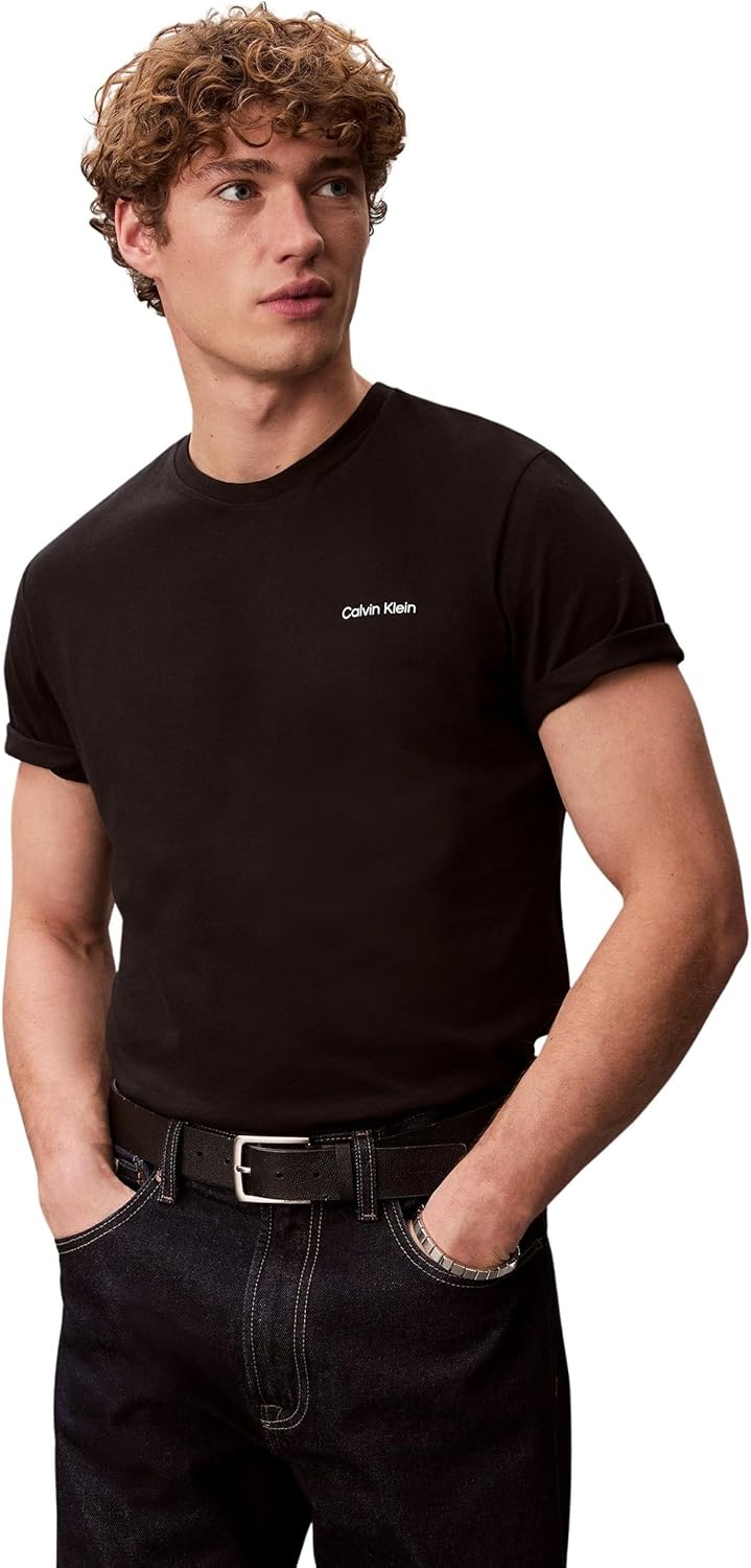 Calvin Klein Camiseta de Cuello Redondo con Logotipo SS Micro LV04LC255G para Hombre,