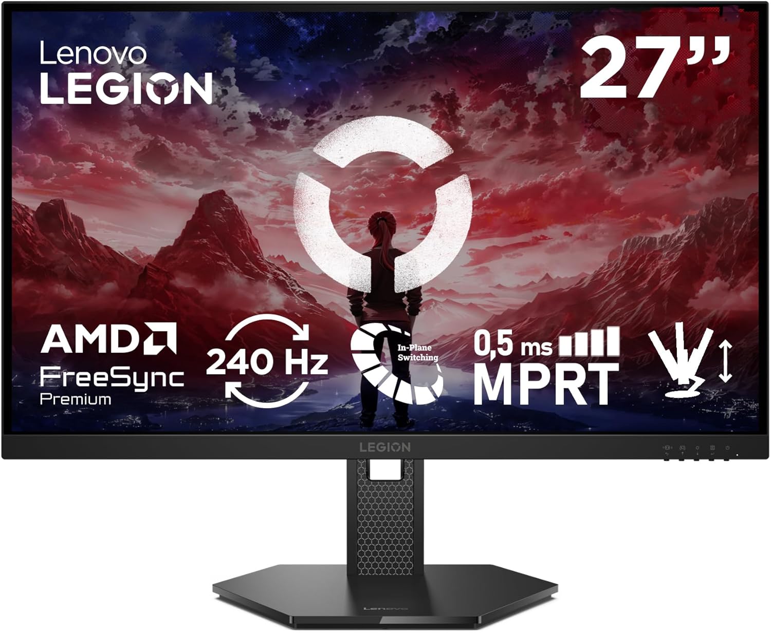 Lenovo Legion 27-10 Monitor Gaming FHD 27″ (IPS, 240 Hz, 0.5 ms, 16:9, HDMI 2.1 – DP 