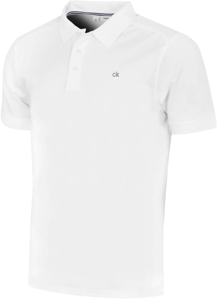 Calvin Klein Polo de Golf con Cuello Acanalado de Campus – Blanco – M 🇪🇸