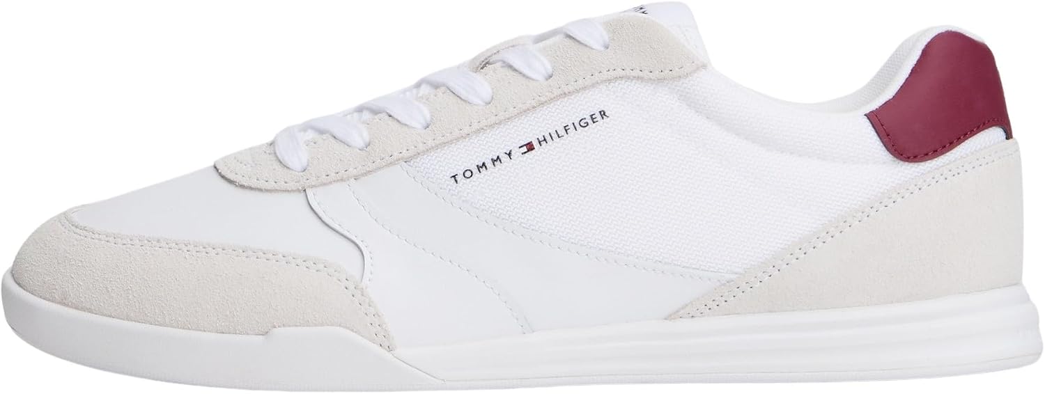 Tommy Hilfiger Hombres LoPro Cup Mix FM0FM05683 Low Top, Blanco (Blanco), 42, White, 