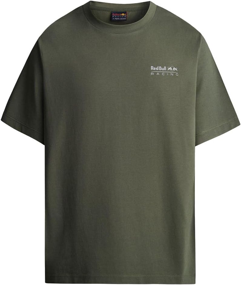 Red Bull Racing X Pepe Jeans RBR Pit Stop Crew tee, Camiseta Hombre, Green (Regent Gr