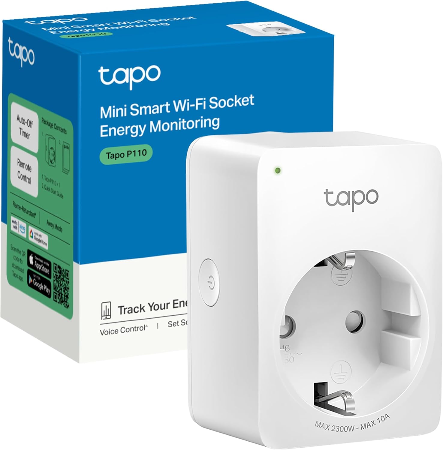 Tapo P110 – Mini Enchufe Inteligente Wi-Fi (con monitoreo de energía), programación E