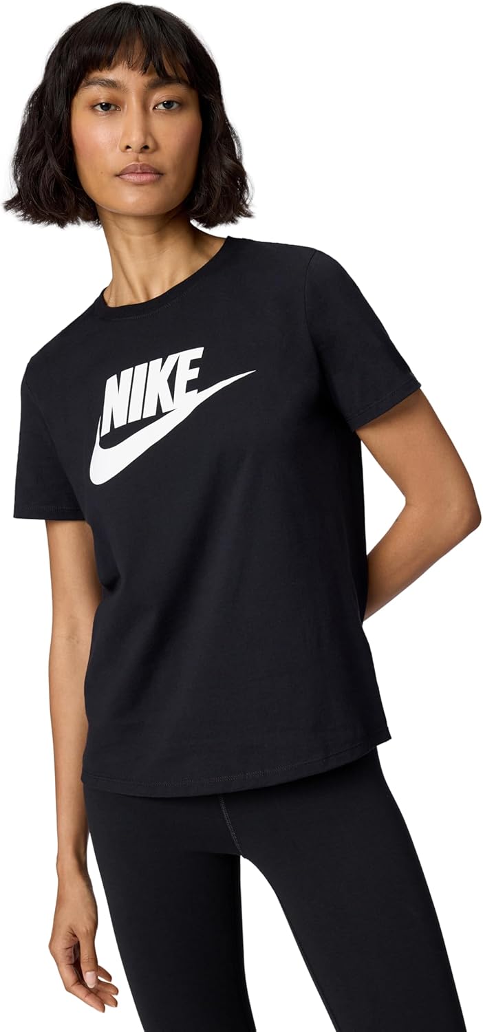 Nike DX7906-010 W NSW tee ESSNTL ICN FTRA T-Shirt Mujer Black/White Tamaño M 🇪🇸