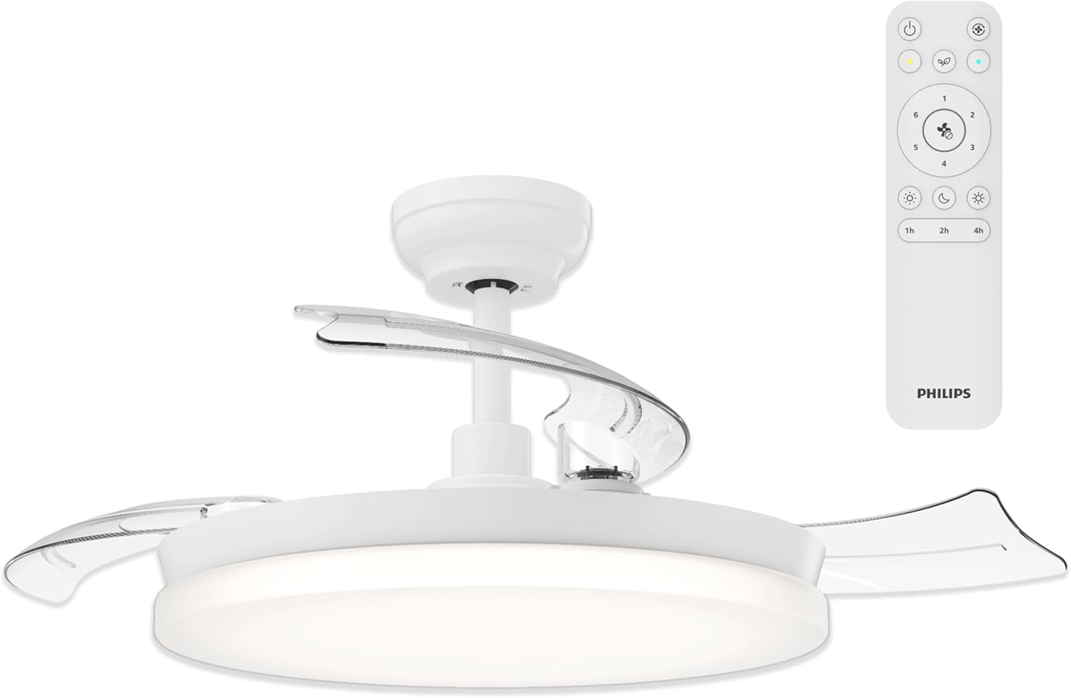 Philips Solr Lámpara de Techo con Ventilador de Aspas Retráctiles con LED, 3 Aspas, 1