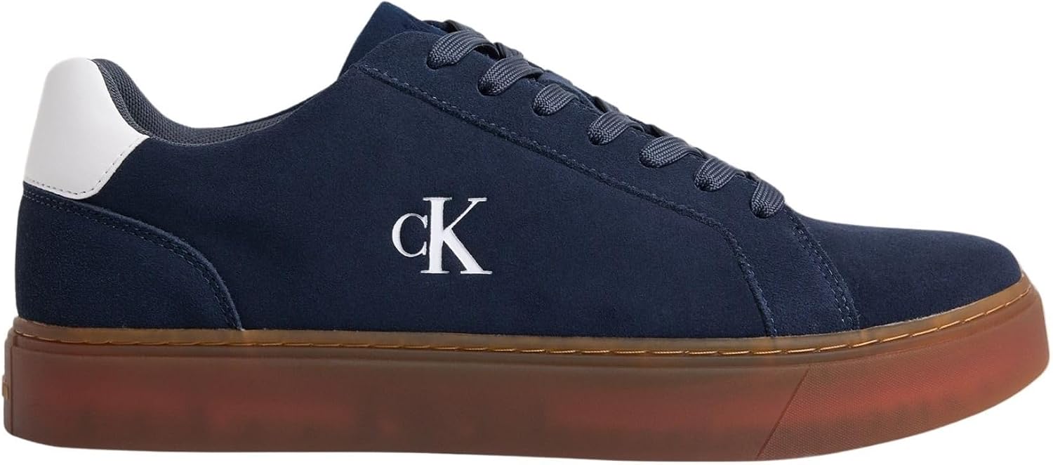 Calvin Klein Sneaker con Suela Cupsole Hombre Classic Laceup de Ante, Azul (CK Navy/B