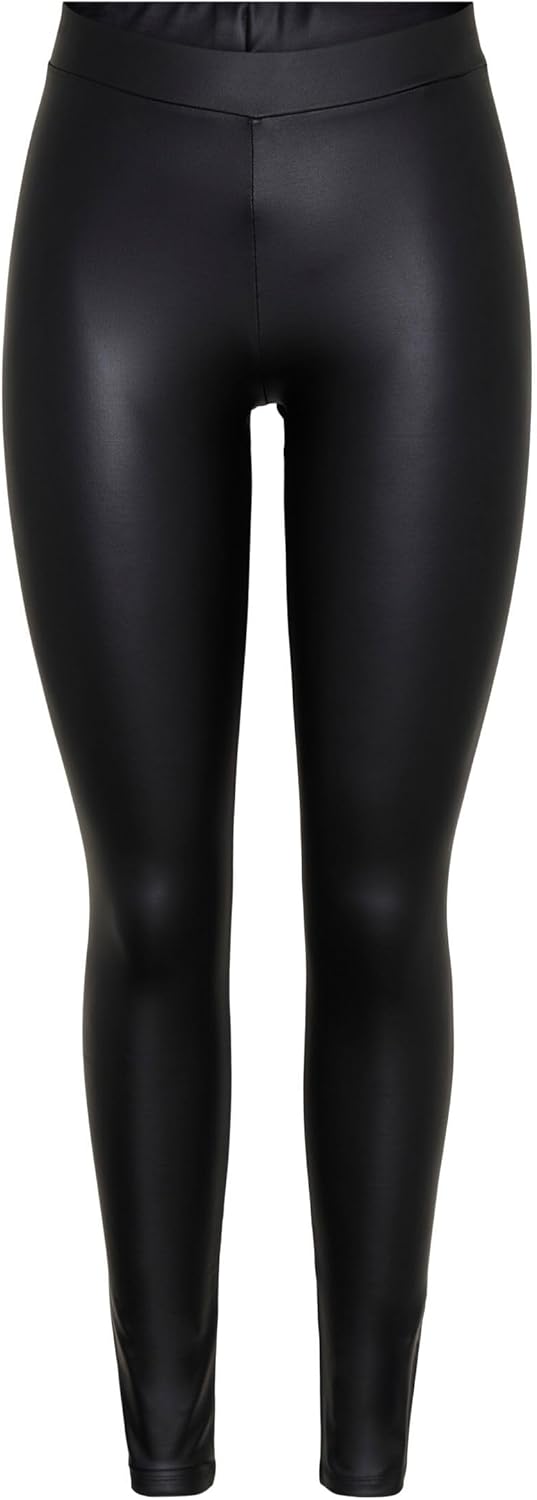 PIECES PCNEW SHINY FLEECE LEGGINGS NOOS, leggings Mujer, Negro (Black), 38 (Talla del