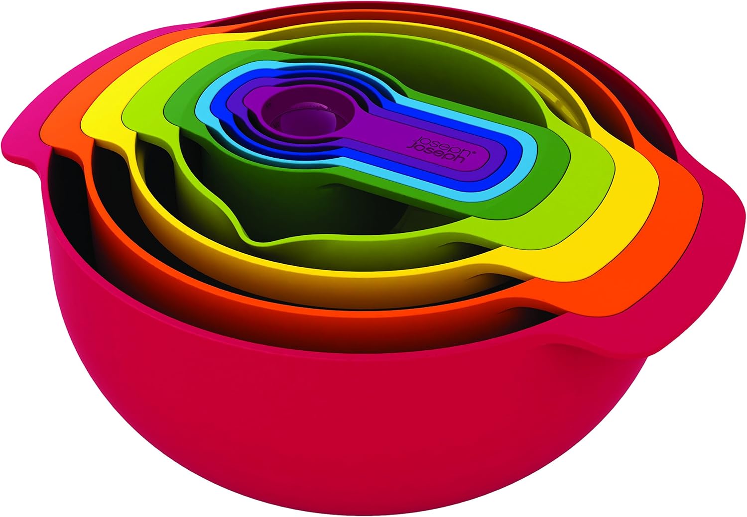 Joseph Joseph Nest 9 Plus – Juego de 9 piezas apilables, cuencos para mezclar, con bo