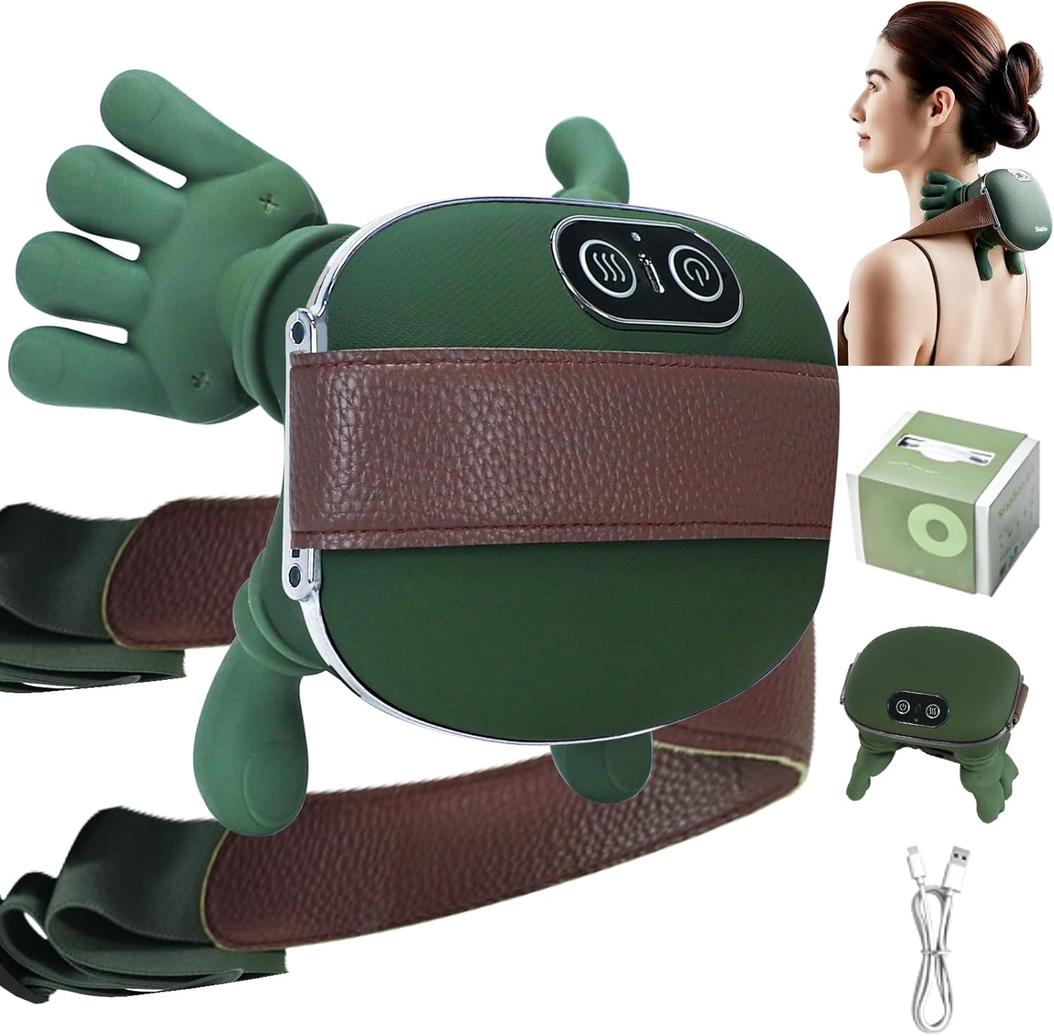 ideallife Masajeador Cervical y Espalda con Calor, Eléctricos masajeador Shiatsu port