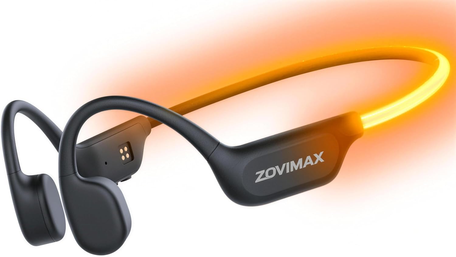 ZOVIMAX Auriculares Conducción Ósea Bluetooth 6.0, Auriculares Oreja Abierta con Luz 
