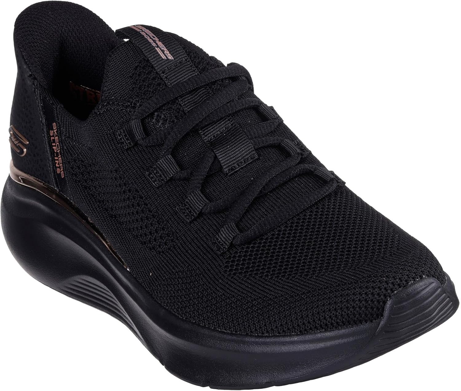 Skechers Mujer Bobs B Love True Delight Slip-In ENTRENADOR, Black Engineered Knit, 36