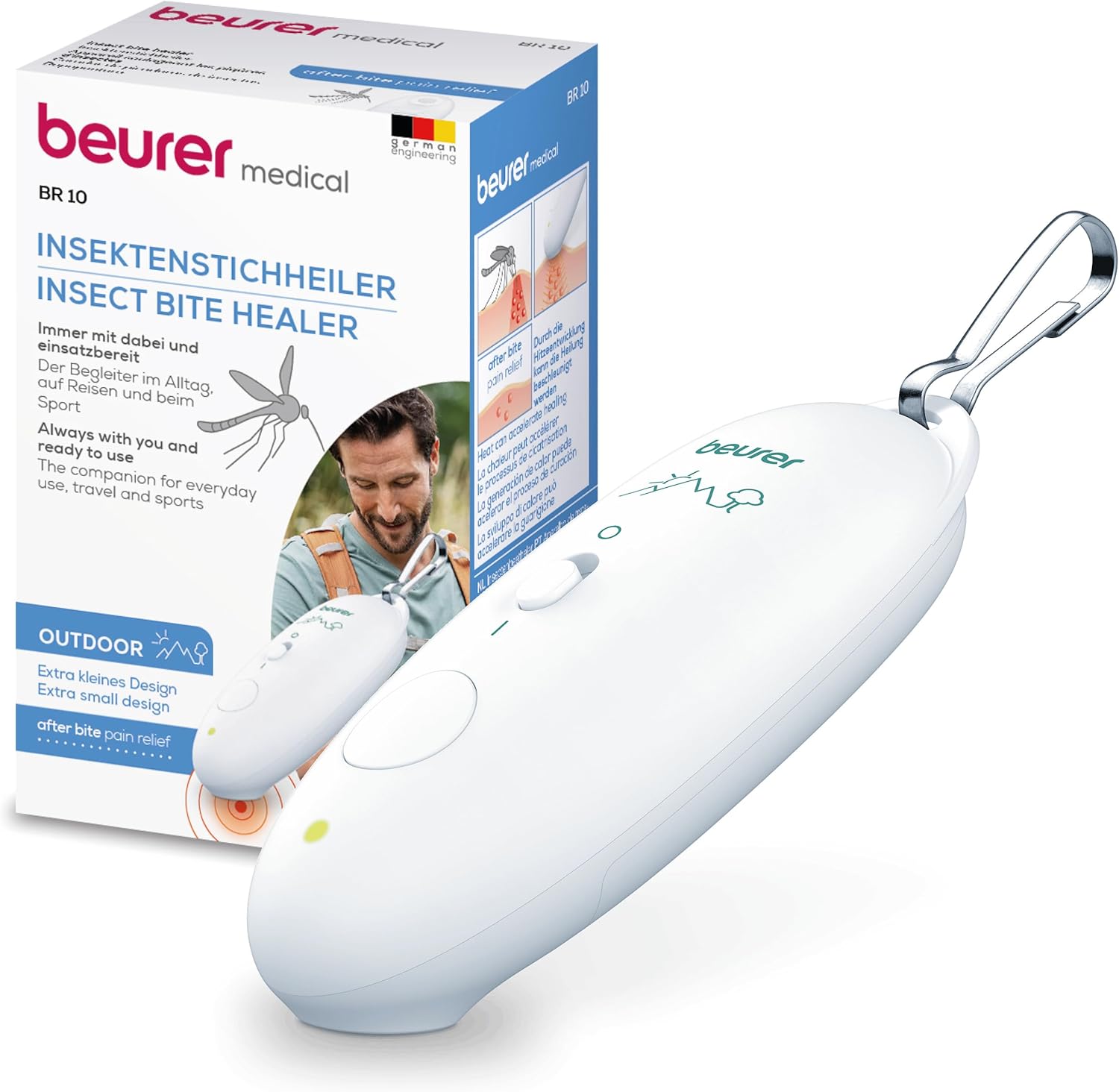 Beurer BiteX Travel Aparato contra picaduras de insectos BR 10, para tratar picaduras