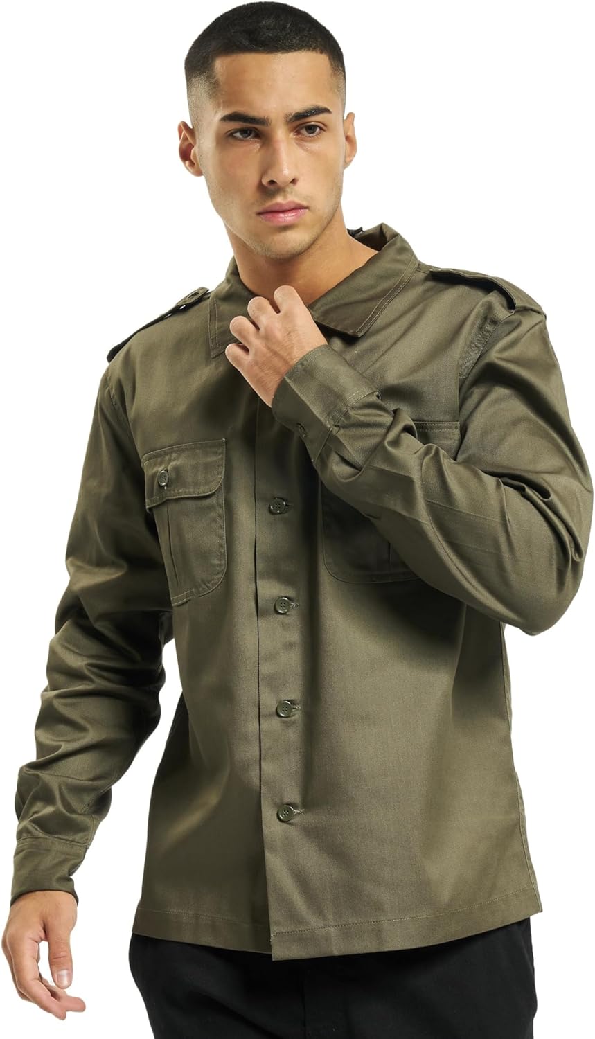 Brandit US Shirt Long Sleeve, color: olive, size: L 🇪🇸