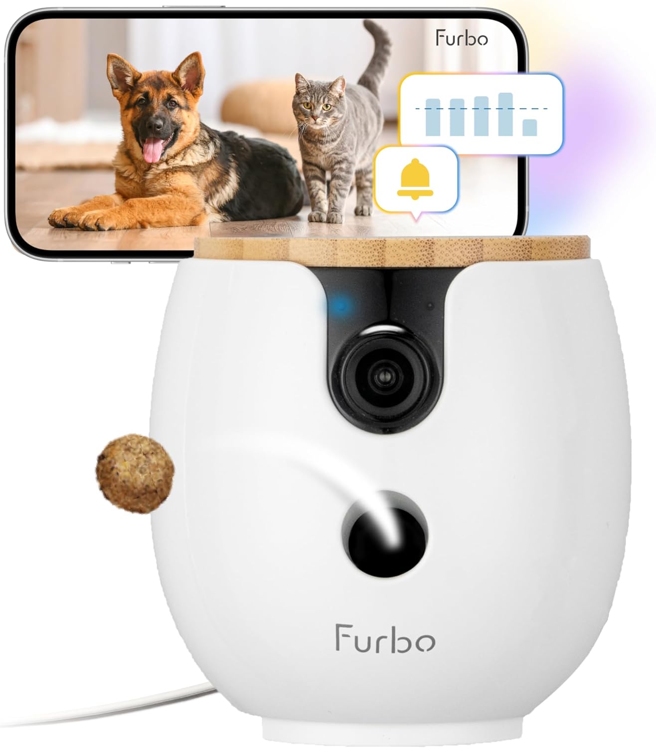 Furbo Mini cámara de 360º para mascotas, desbloquea la cámara inteligente y las funci
