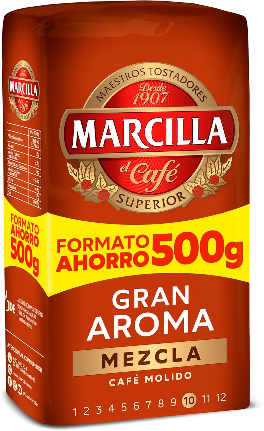 Marcilla Café Molido Mezcla |500 g | Para Cafetera Italiana, de Filtro o Pistón 🇪🇸
