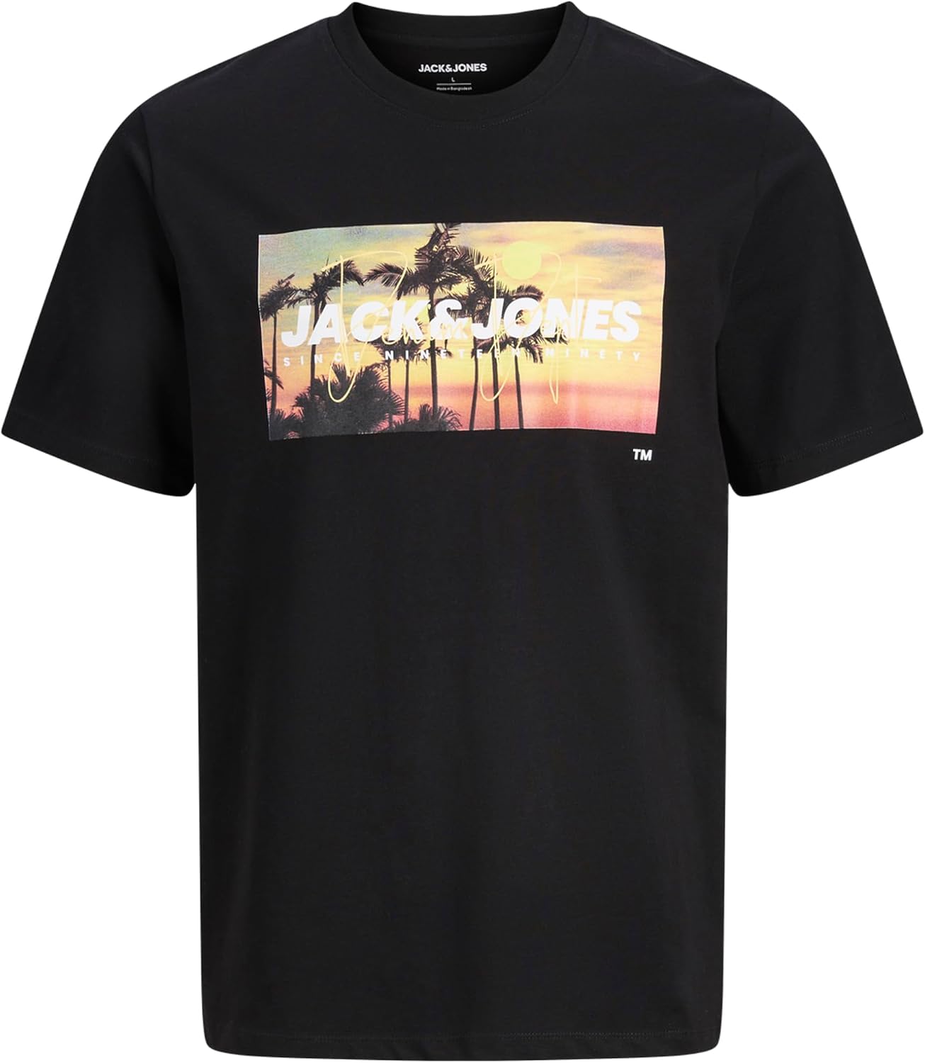 JACK & JONES Jjindiana tee SS Crew Neck, Negro, L 🇪🇸