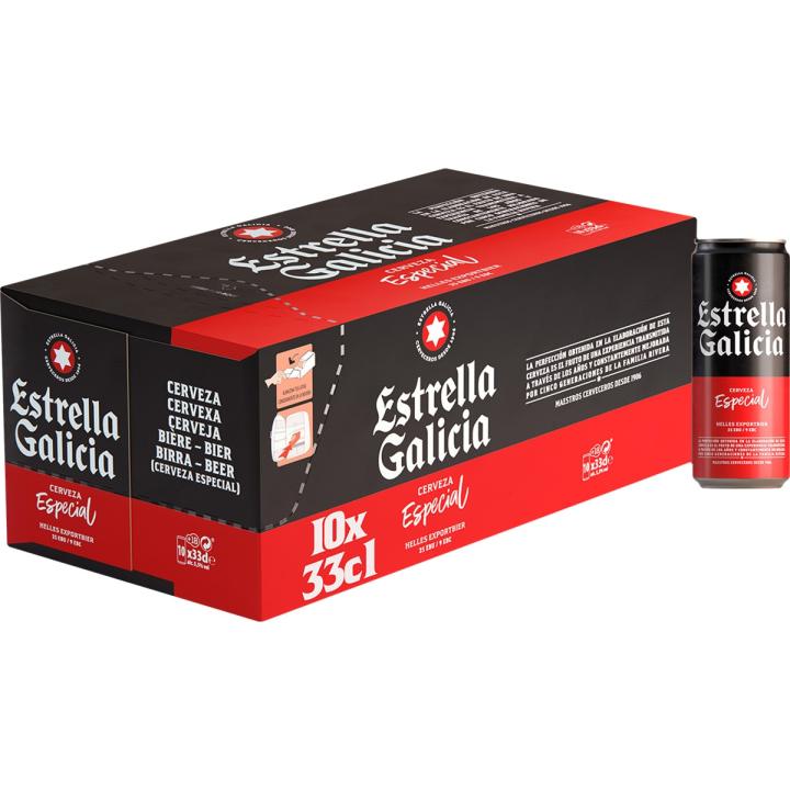 ESTRELLA GALICIA Cerveza rubia especial pack 10 latas 33 cl Y  30LATAS **33CL *******