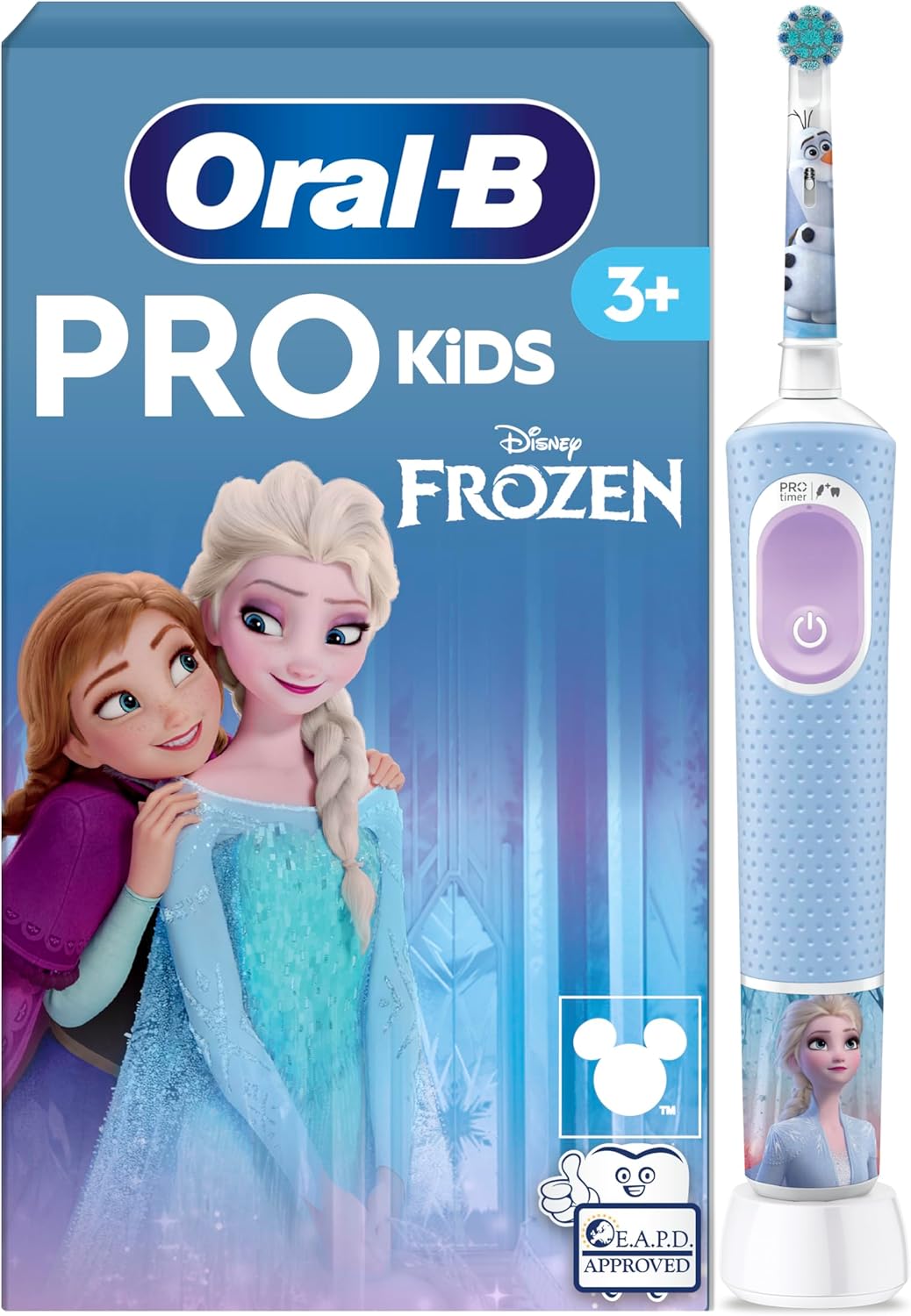 Oral-B Pro Kids Cepillo De Dientes Eléctrico, 1 Mango De Frozen, 1 Cabezal, Diseñado 