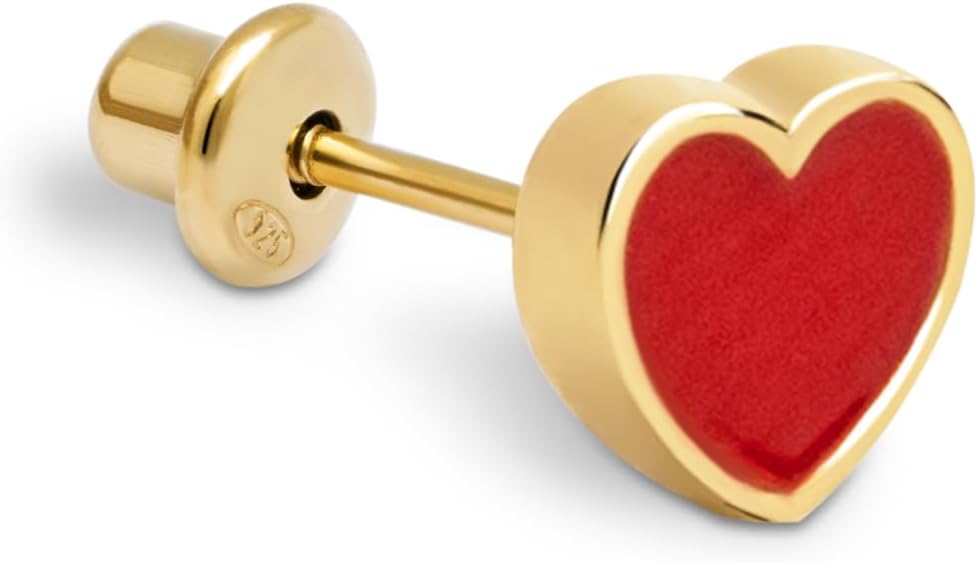 SINGULARU – Pendiente Suelto Heart Red Enamel. Motivo Corazón en Plata de Ley 925 con
