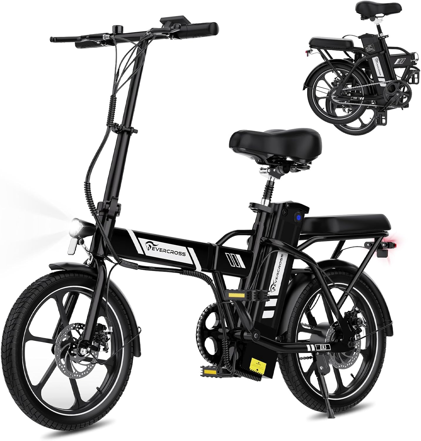 EVERCROSS EK5 Bicicleta Eléctrica para Adultos, E-Bike Plegable con Neumático 16″ x 2