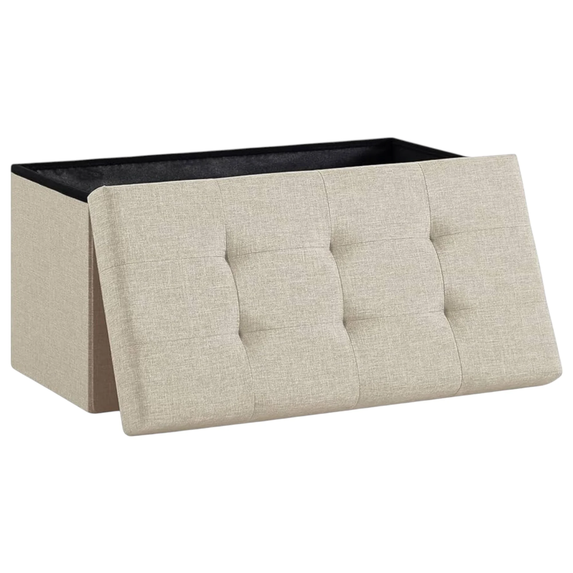 **Puff Storage, Folding Storage Trunk, Footrest Stool, Cube Bench, Supports up to 300