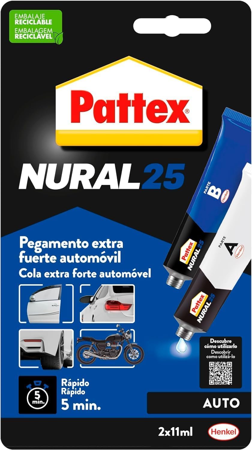 Pattex Nural 25 Pegamento extra fuerte auto, adhesivo resistente para la mayoría de m