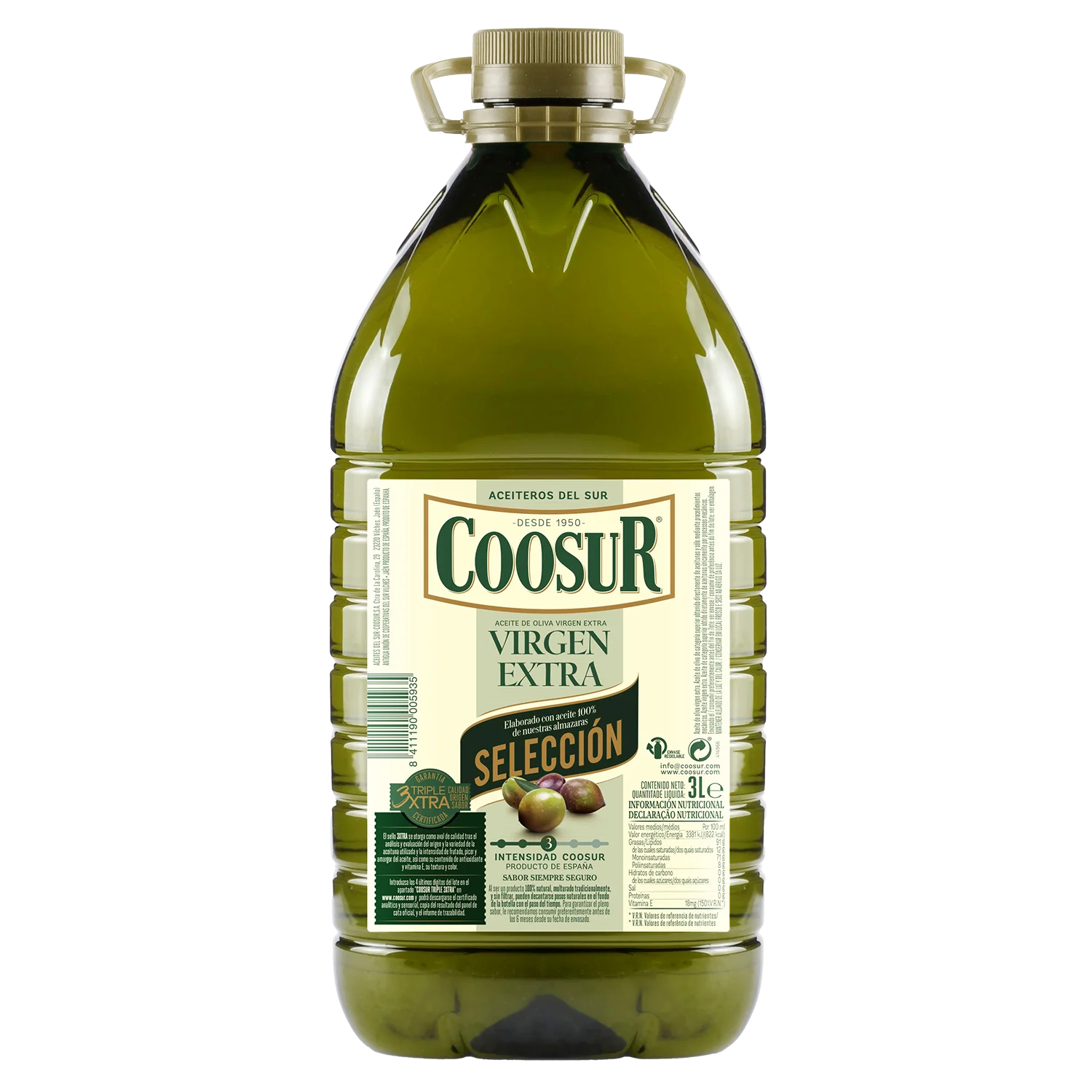Aceite de Oliva Virgen Extra Garrafa 3L Selección Coosur
