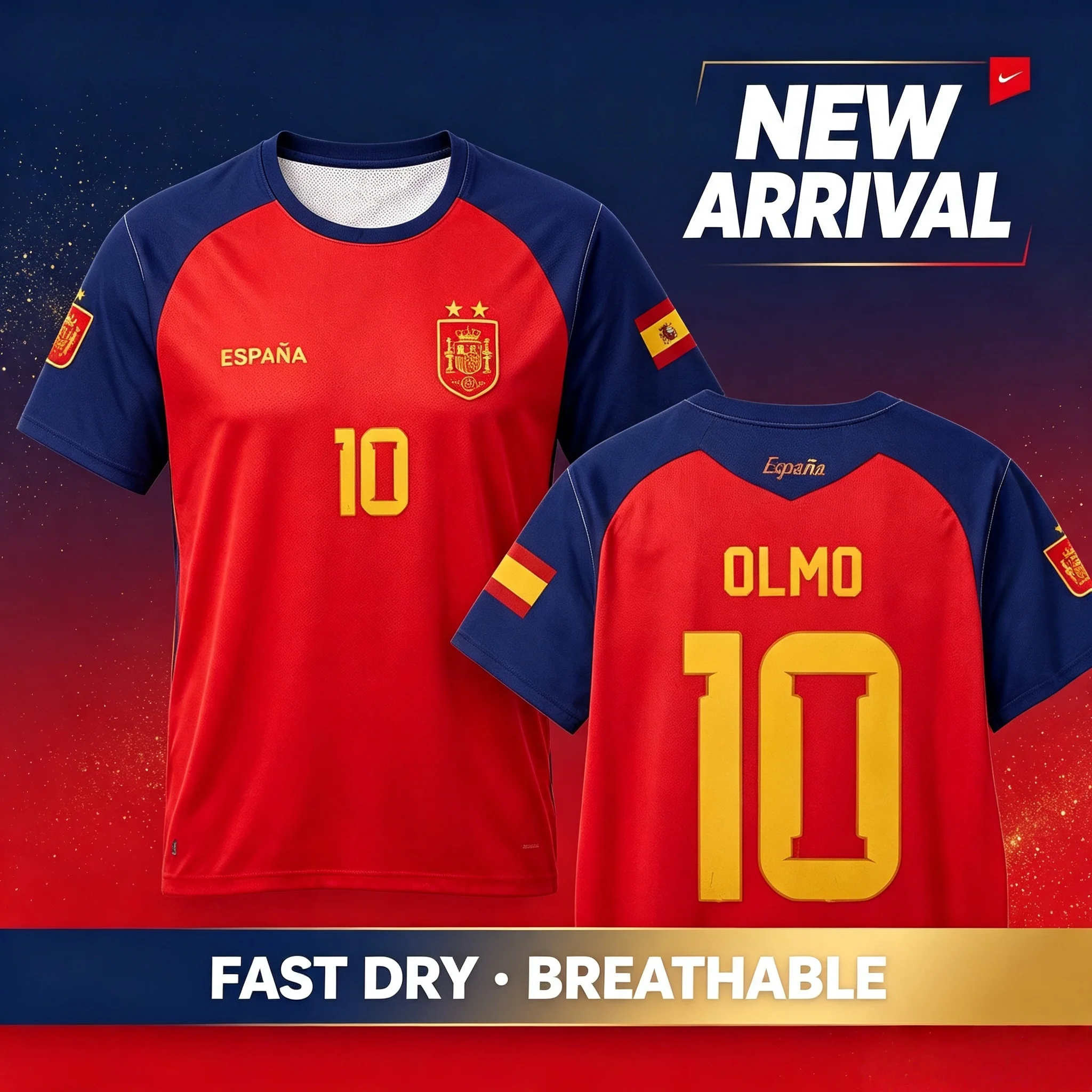 **Camiseta de Fútbol Edición Jugador Yamal del Equipo Español 2026, Camiseta de Manga