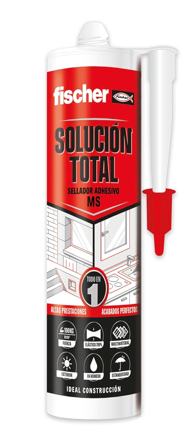 fischer – Solución Total Blanco 290ml | Alta Elasticidad y Adherencia | Pintable y Re