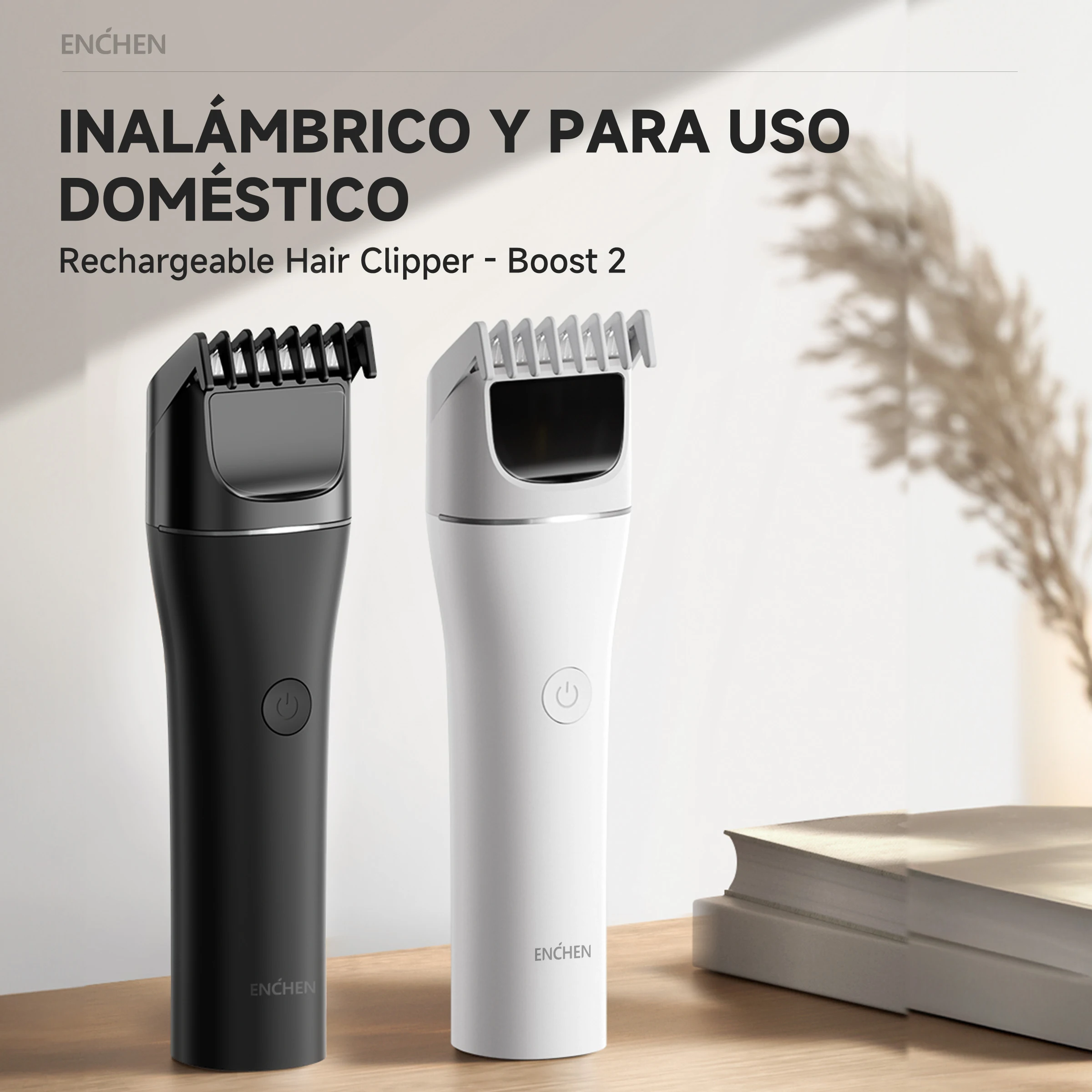 **ENCHEN Boost 2 Cortapelos Eléctrico Negro Recargable Type-C Inalámbrico y con Cable