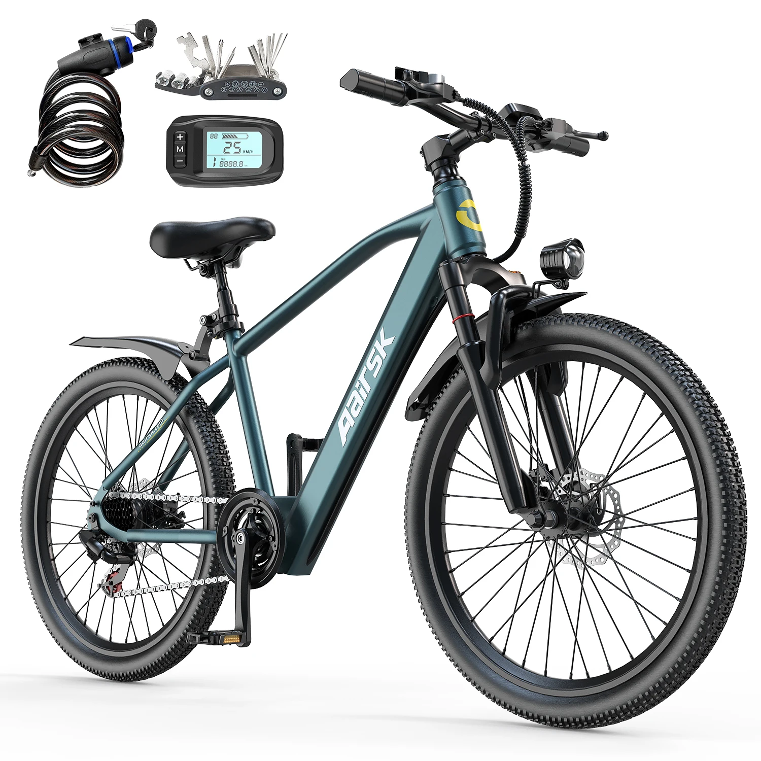 **Bicicleta eléctrica de montaña de 26 pulgadas para adultos, motor sin escobillas de