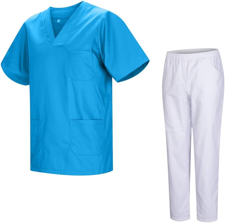 MISEMIYA – Uniforme Sanitario Unisex Uniformes Sanitarios MÉDICOS con Pantalon Blanco