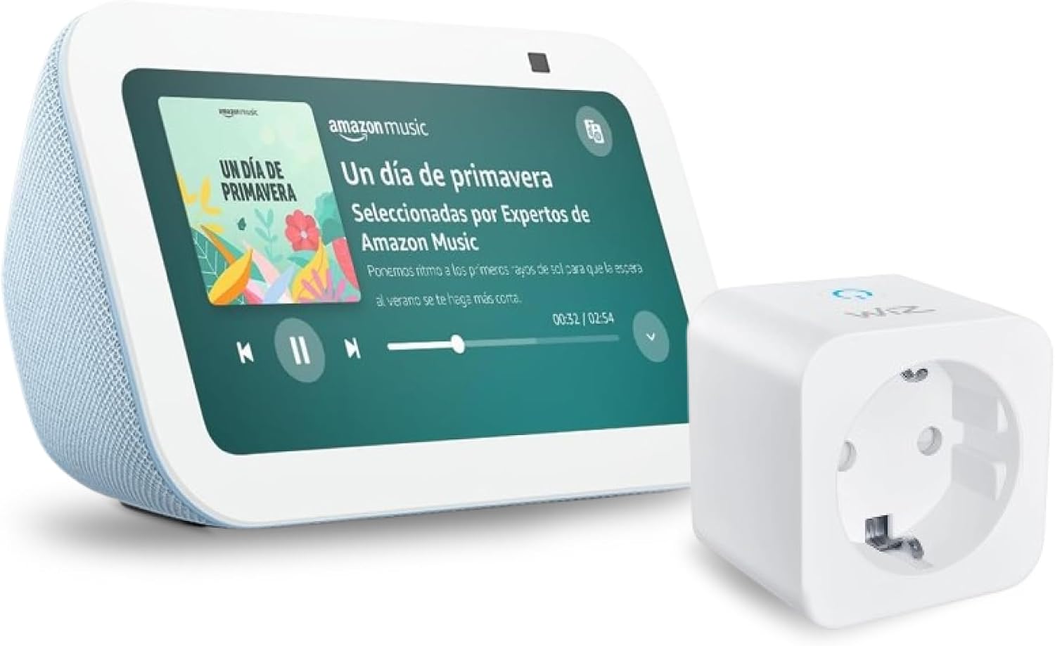 Echo Show 5 (Última generación) | Gris azulado WiZ Enchufe Inteligente, compatible co
