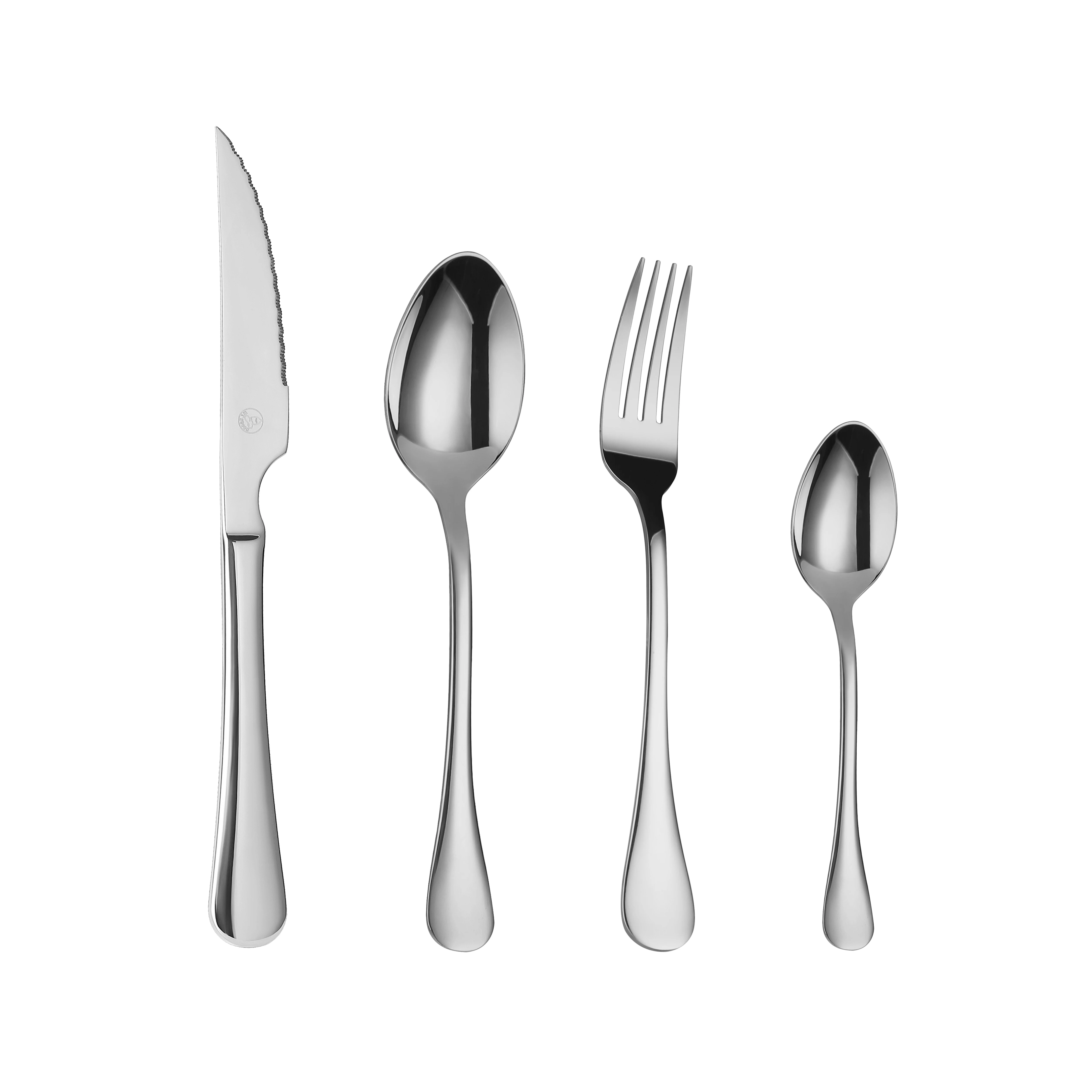 Mr.Spoon Serie Liso Juego de 24 o 48 piezas cubiertos,Acero Inoxidable 18/0,Económico