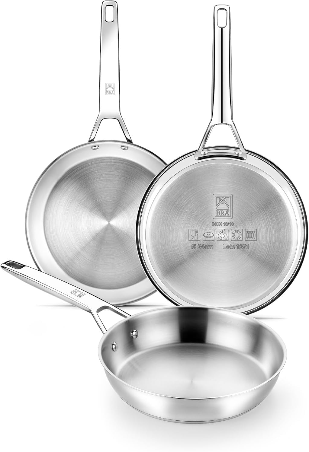 BRA Signature Set 3 Sartenes 20-24-26 cm Acero Inox 18/10