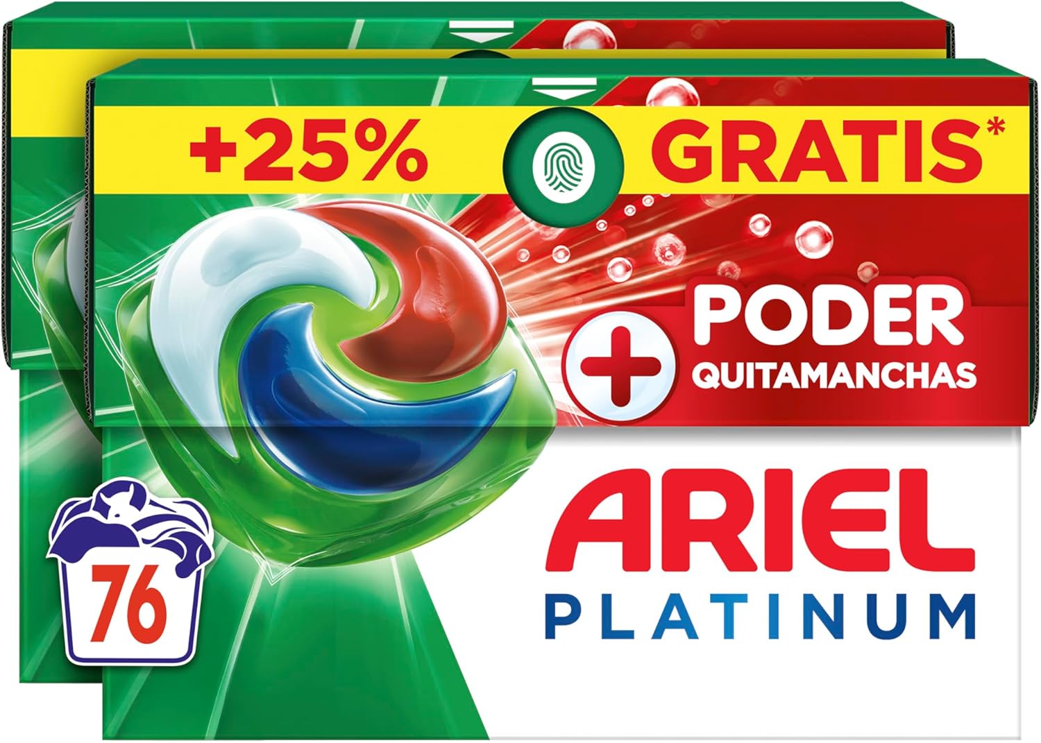 Ariel PODs Platinum Detergente Lavadora 76 Cápsulas