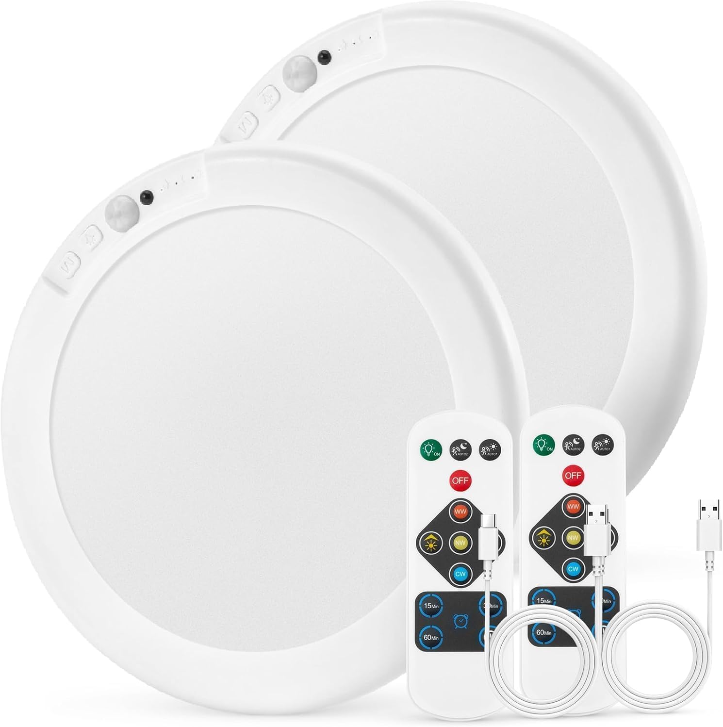 Bojim Plafón LED Inalámbrico con Sensor de Movimiento IP44 6.000 mAh