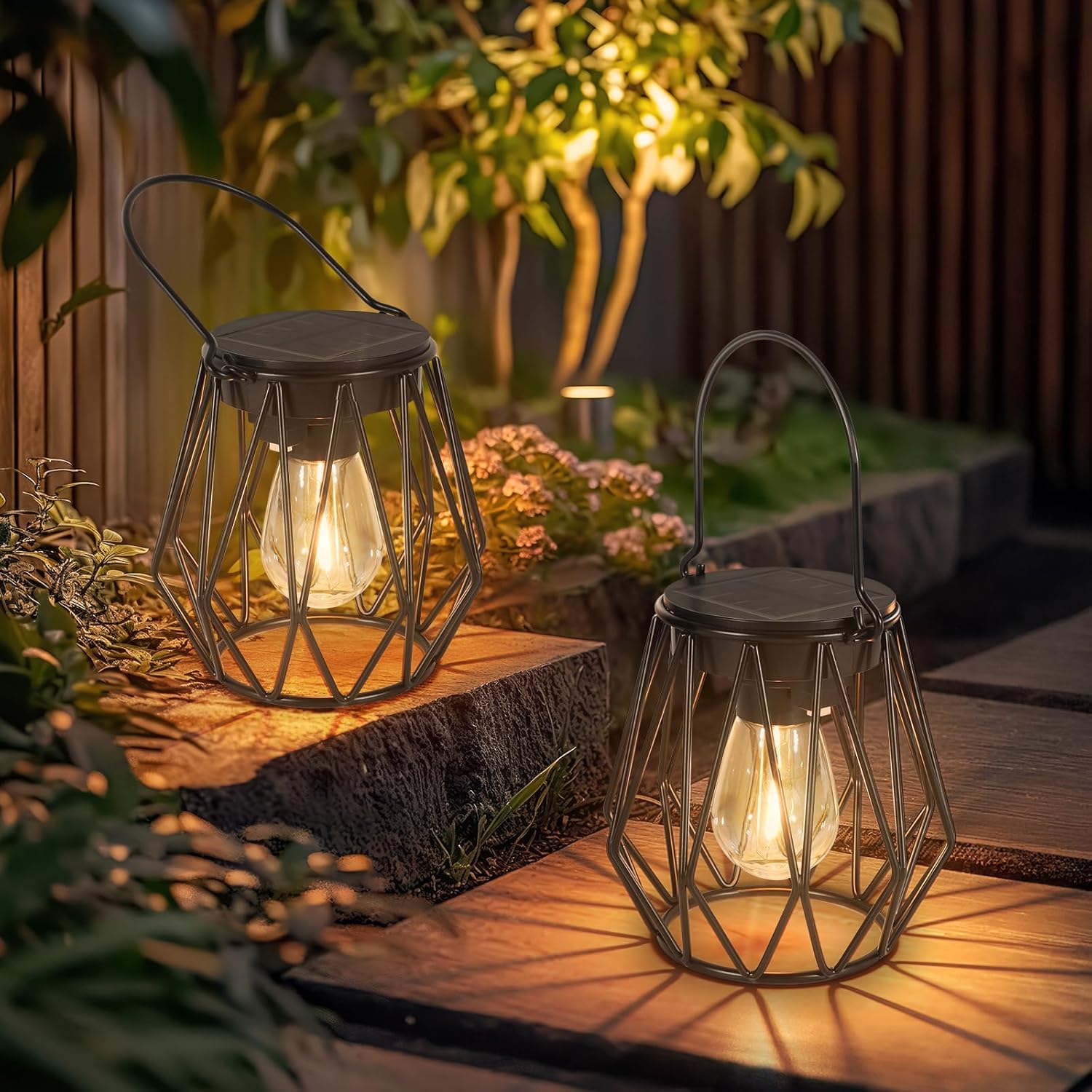 Pack 2 Ketom Farolillos Solares Exterior LED Diamante