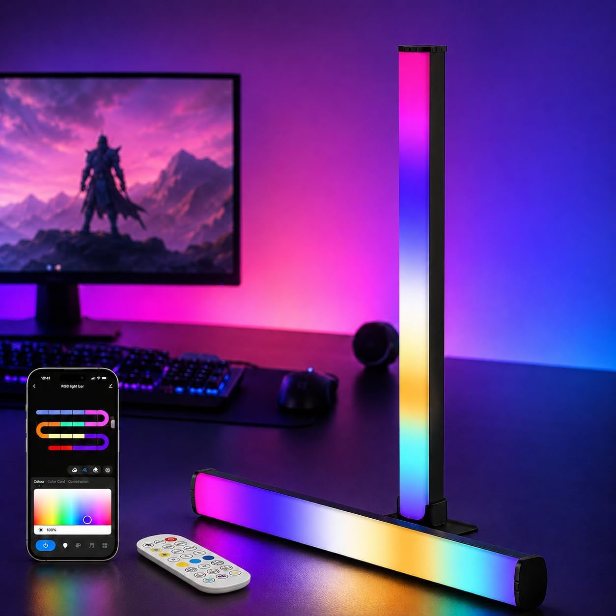 LuminexDesigns VYBE Desk Barras LED RGB 25cm para TV y Gaming