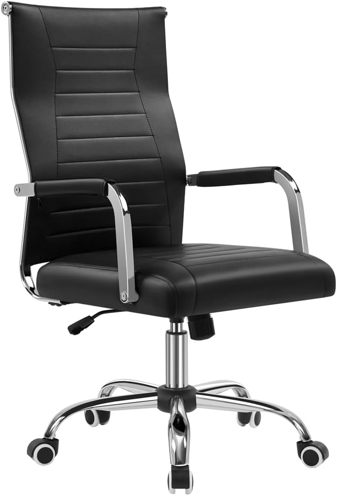 Yaheetech Silla de Oficina Ergonómica Respaldo Alto Negra
