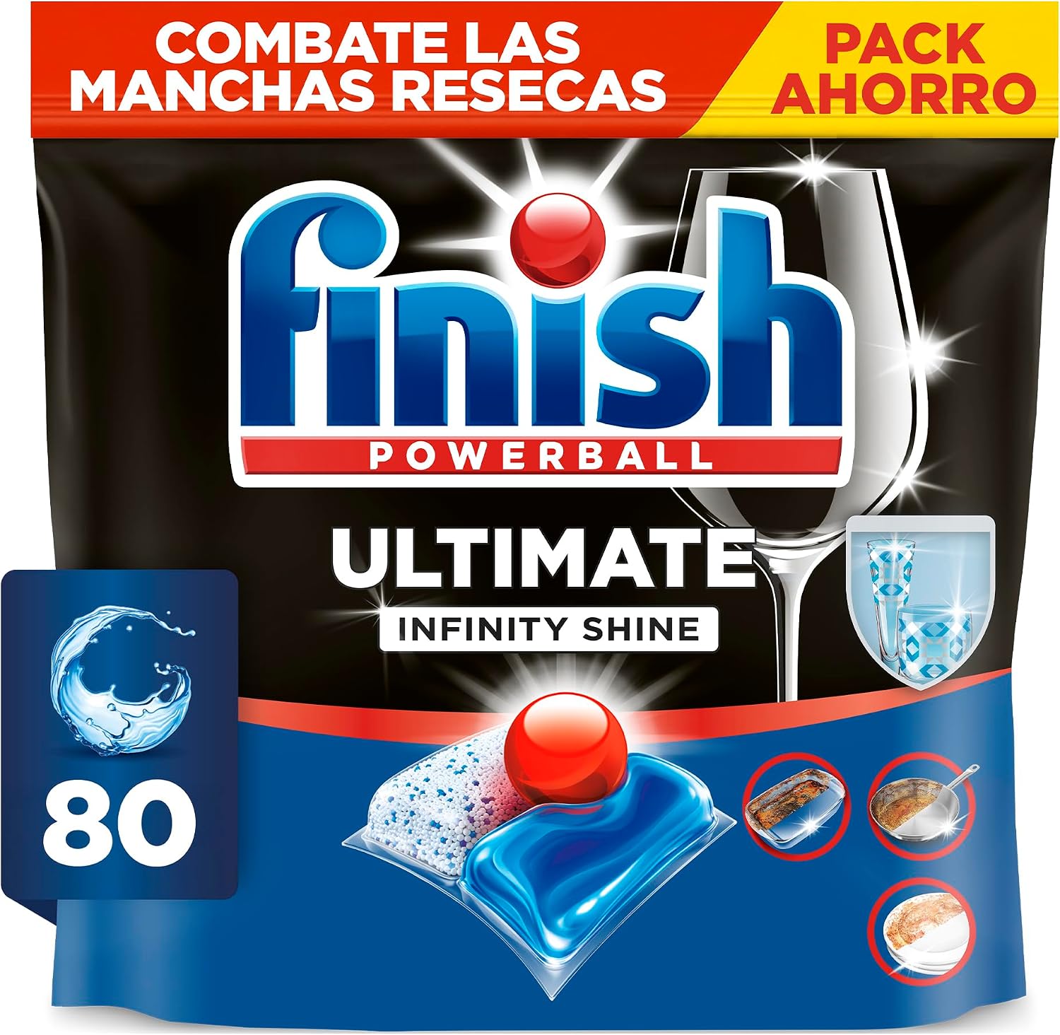 Finish Powerball Ultimate Infinity Shine Pastillas Lavavajillas 80 ud