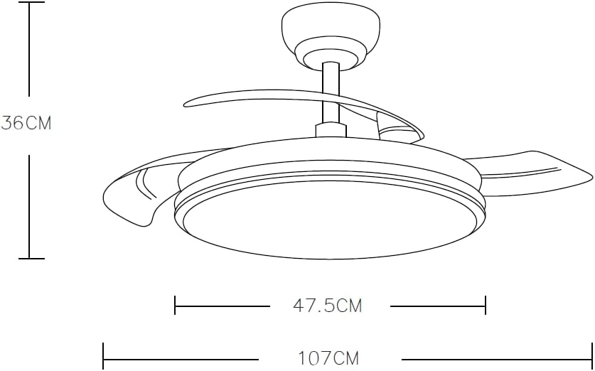 LEDUNI Ventilador de Techo con Luz LED 72W